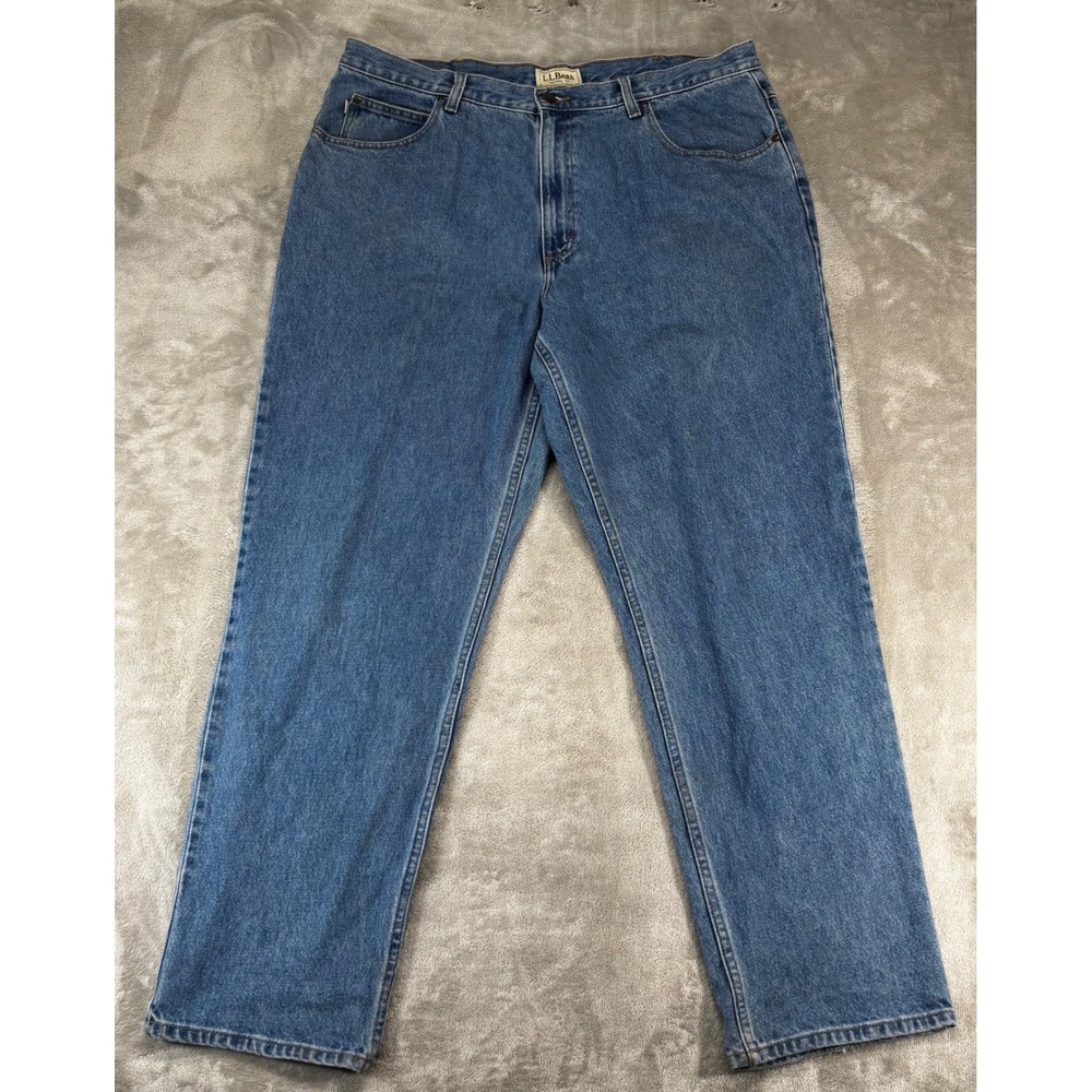 LL Bean Natural Fit Jeans Mens 40x32 Blue Good Medium Wash Straight Leg‎ Cotton